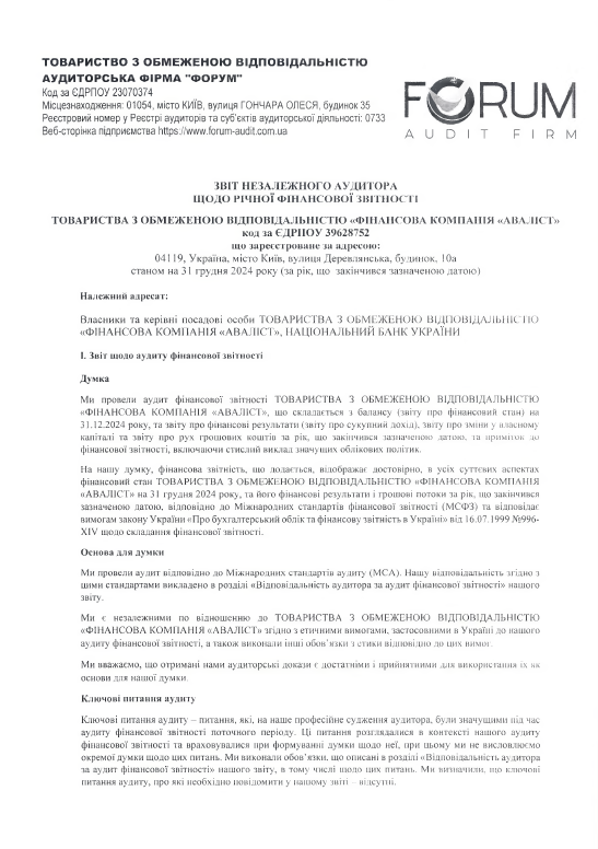 Аудиторський звіт за 2024 рік